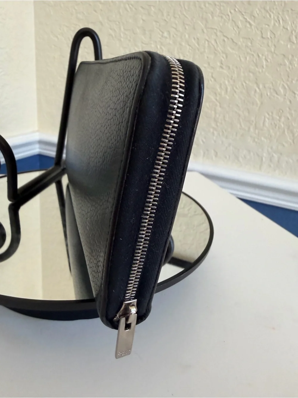 Celine Paris Large Zipped Continental Wallet Black Calfskin Zip-around Clutch